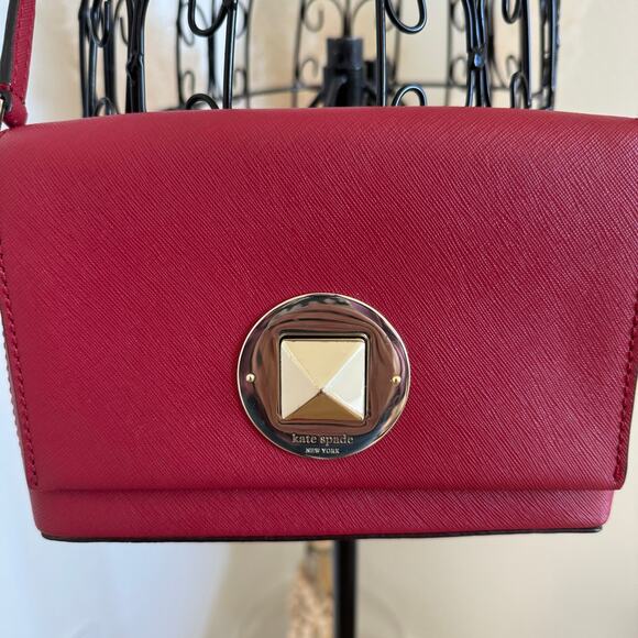 Kate Spade Red Leather Newberry Lane Crossbody Bag-Preppy/Glam - Picture 2 of 14